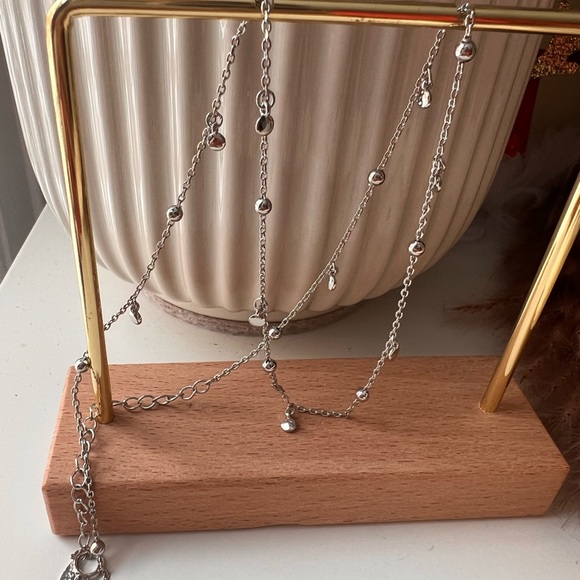 Minimalist dots and drops sterling silver necklace - Picture 4 of 9